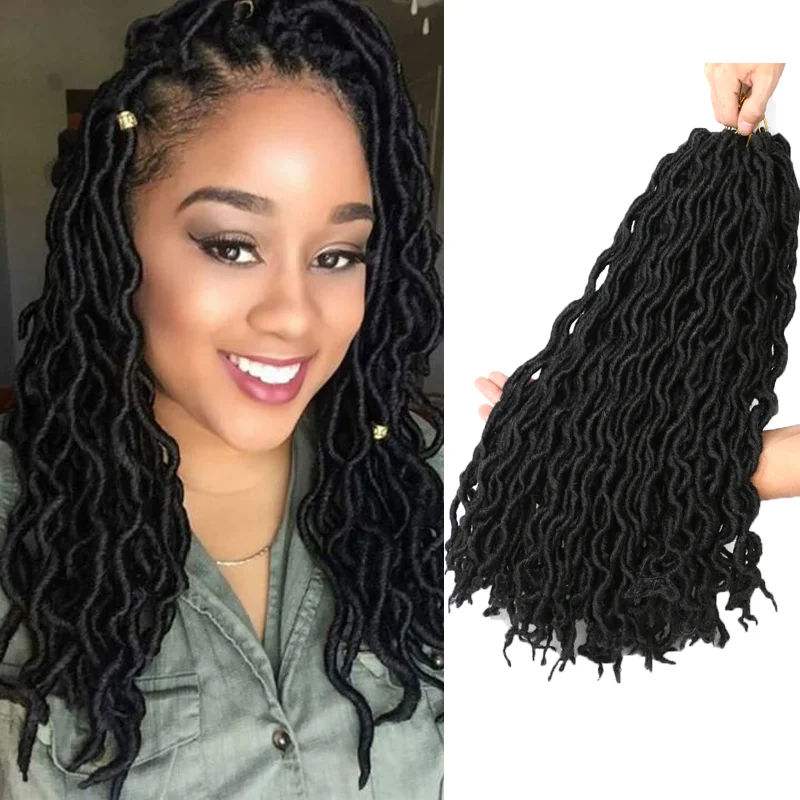

Saisity Locs Crochet Braid Hair Curly Wavy Faux Locs For Women Ombre Braiding Hair Extension Synthetic Braids Dreadlocks