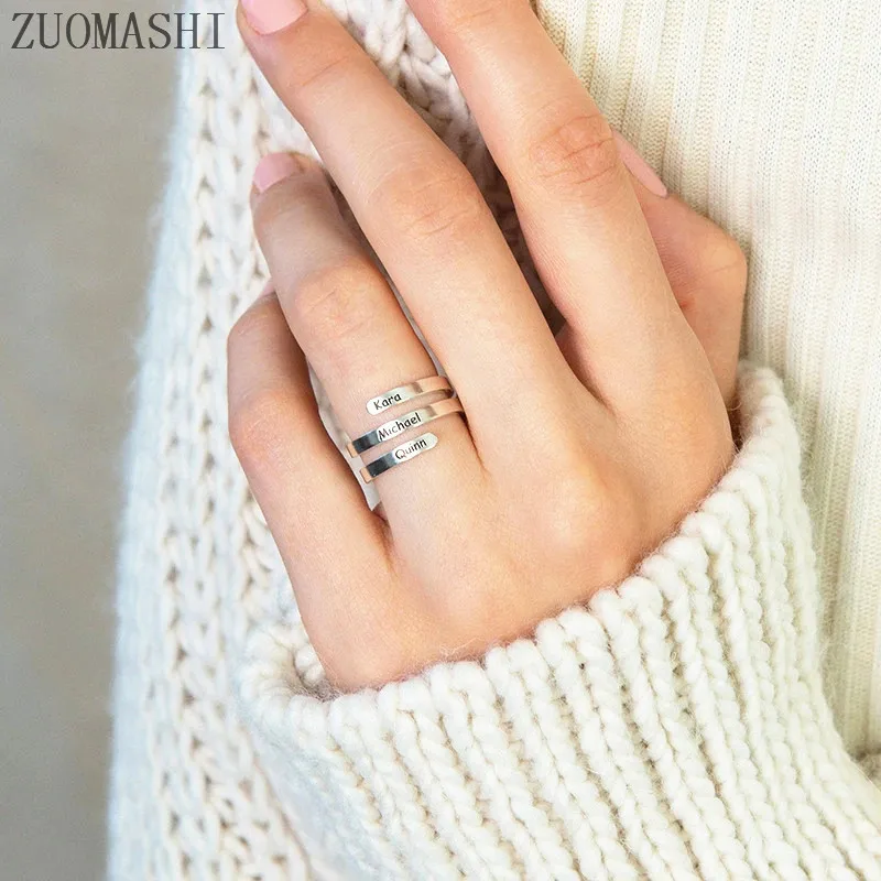 Пользовательское имя семейное кольцо персонализированные ювелирные изделия