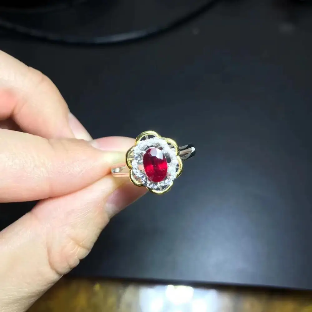 fashion natural Ruby gem ring red color gem ruby ring certified natural gem 925 sterling silver love present birthstone gift