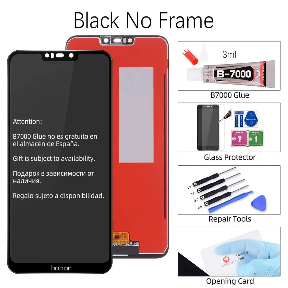 Дисплей для HUAWEI Honor 8C BKK-AL10 LCD в сборе с тачскрином 6.26'' черный - Цвет: Black No Frame