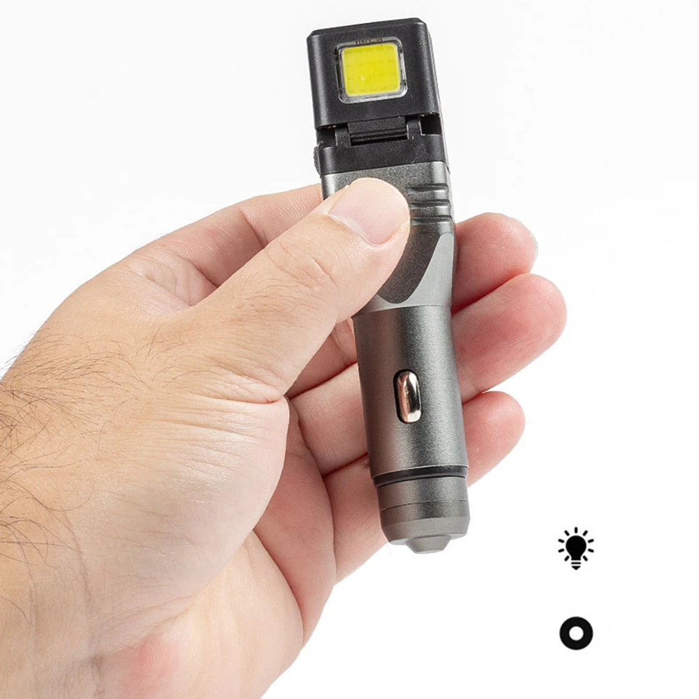 

XPG COB Super Bright Flashlight Magnet Safety Hammer Foldable Car Charging LED Flashlight Multifunctional Torch Light