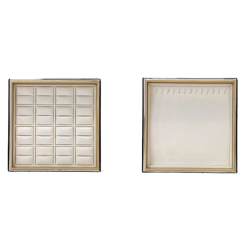 

2 Pcs Jewelry Inspection Tray with Lid, Ring and Necklace Storage Display Shooting, Jade Exhibition Props