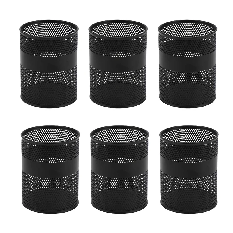 Ручки чашки 6 упаковок черная сетка Настольный карандаш ручка держатель круглая