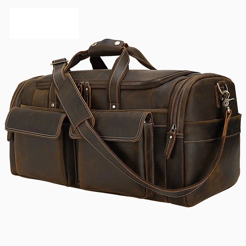 New Design Genuine Leather Travel Bag Crazy Horse Leather Duffle Bag of Male Man's Travelling Luggage travel business bag