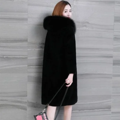 New Autumn Winter Fur Coat Women Clothes High Quality Imitation Mink Hooded Plus Size Thicken Warm Long Coats Female | Женская одежда