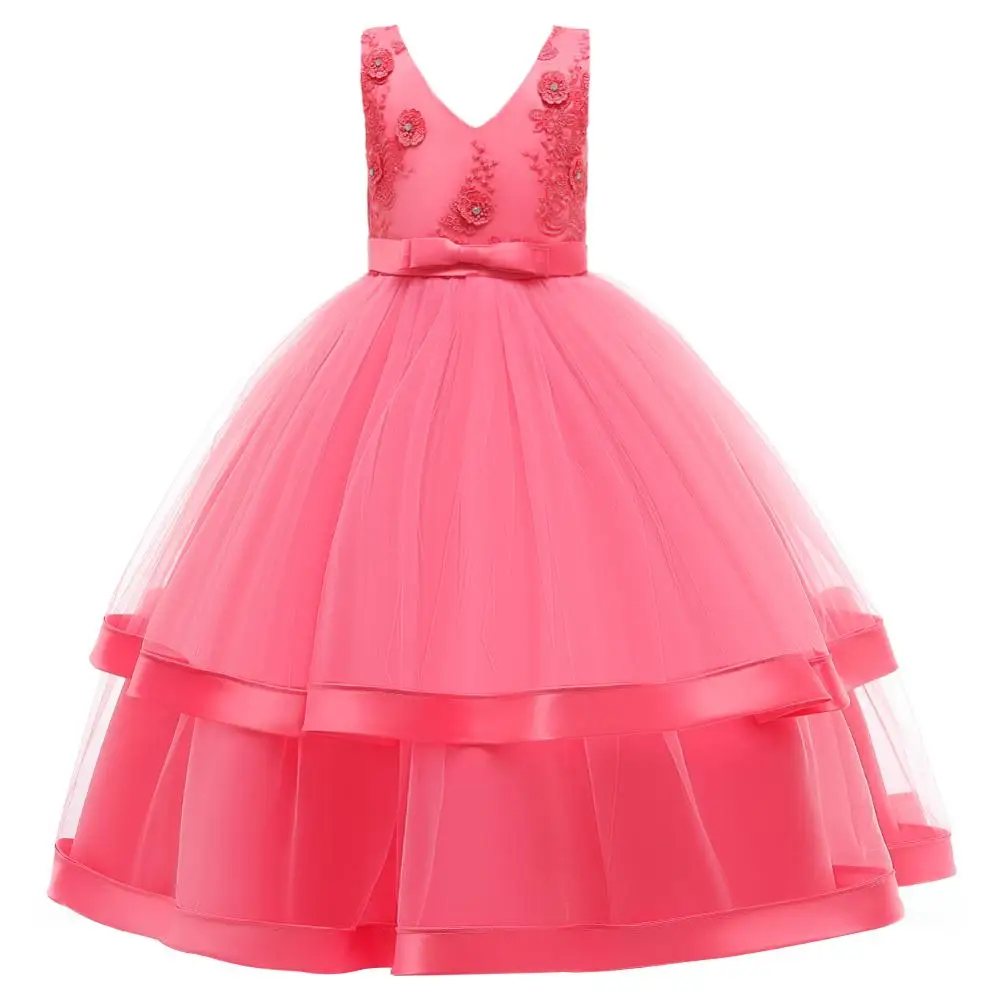 

Kids Dresses Girls Embroidery Princess Dress V Neck Children's Day Birthday Party Dress Toddler Christmas Costume Dresses