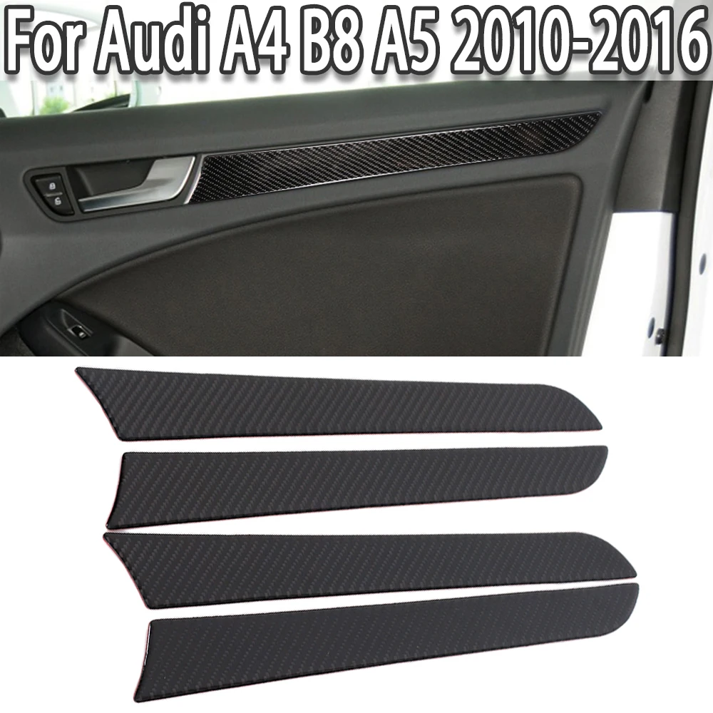 

K-Car Soft Carbon Fiber Interior Window Door Panel Strip Stickers Trim Cover For Audi A4 B8 A5 2010-2016