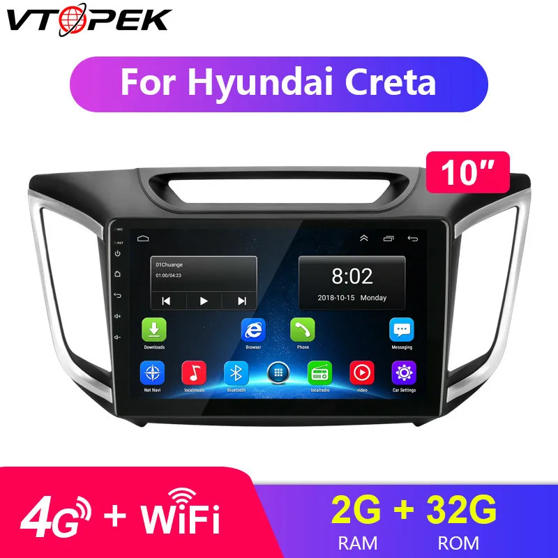 Vtopek 10 &quot2 Din 4G + Wifi автомобильное радио 2.5D сенсорный экран Android 8 1 Авторадио плееры