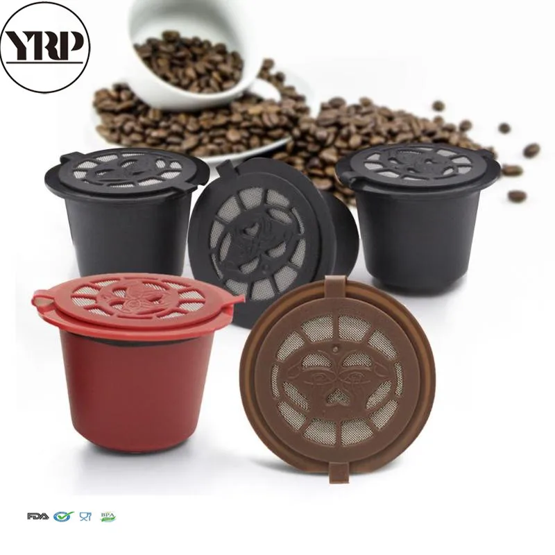 Капсулы Nespresso многоразовые 6 цветов красные черные коричневые с 1 пластиковой