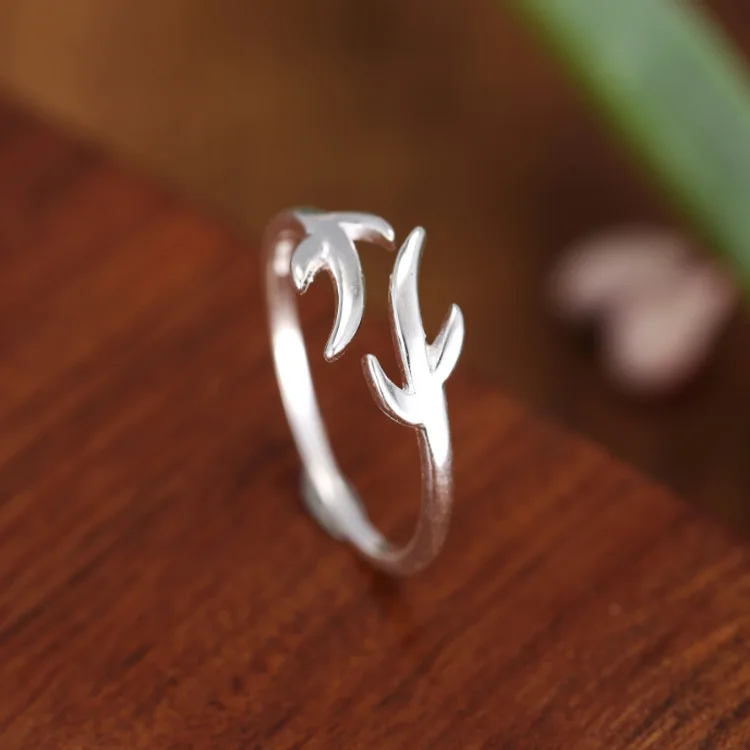 Оригинальные 100% винтажные серебряные кольца в виде ветки для женщин и девушек