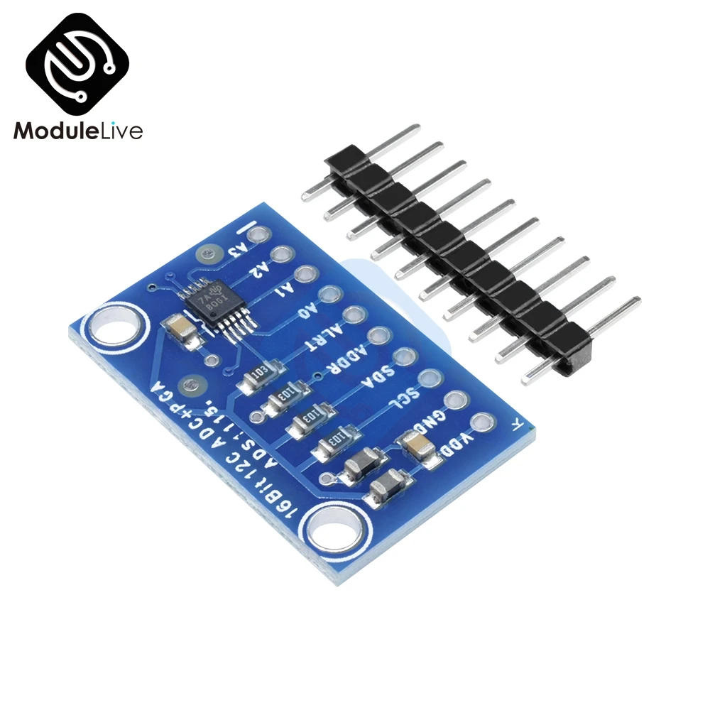 Модуль ADC 16 бит I2C ADS1115 ультра-компактный 16-точный 4-канальный с усилителем Pro Gain для