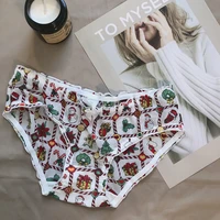 sexy lingerie christmas pattern cute fruit plaid polka dot cartoon mesh lace transparent girl briefs panties womens underwear