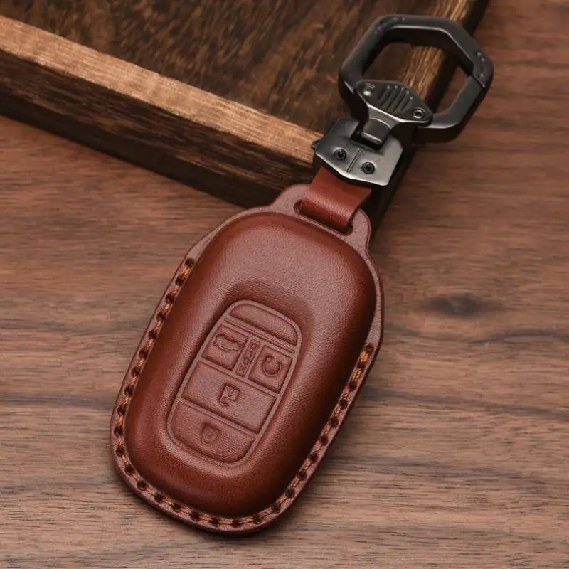 

Wholesale Genuine Leather Key Case Cover for Honda 11th Civic Keychains Holder Keyring Auto Accessories Shell Bag for Car Keys