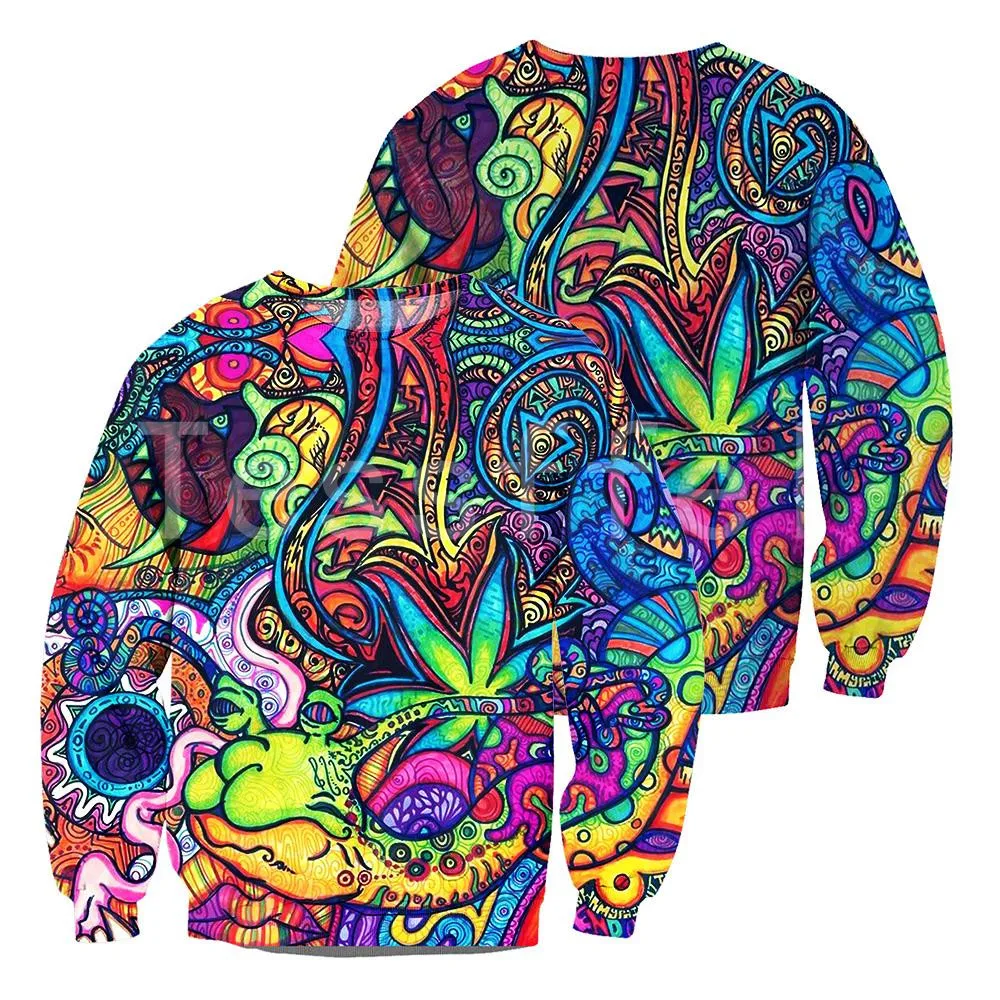 Tessffel Hippie Psychedelic 3D Print 2021 New Fashion For Men/Women Hooded Sweatshirt Zipper Hoodies Casual Unisex Pullover H08 | Мужская