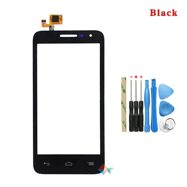 Высокое качество 4," для Alcatel One Touch POP D5 OT5038 5038D 5038E сенсорный экран дигитайзер Переднее стекло объектив сенсорная панель - Цвет: Black With Tool