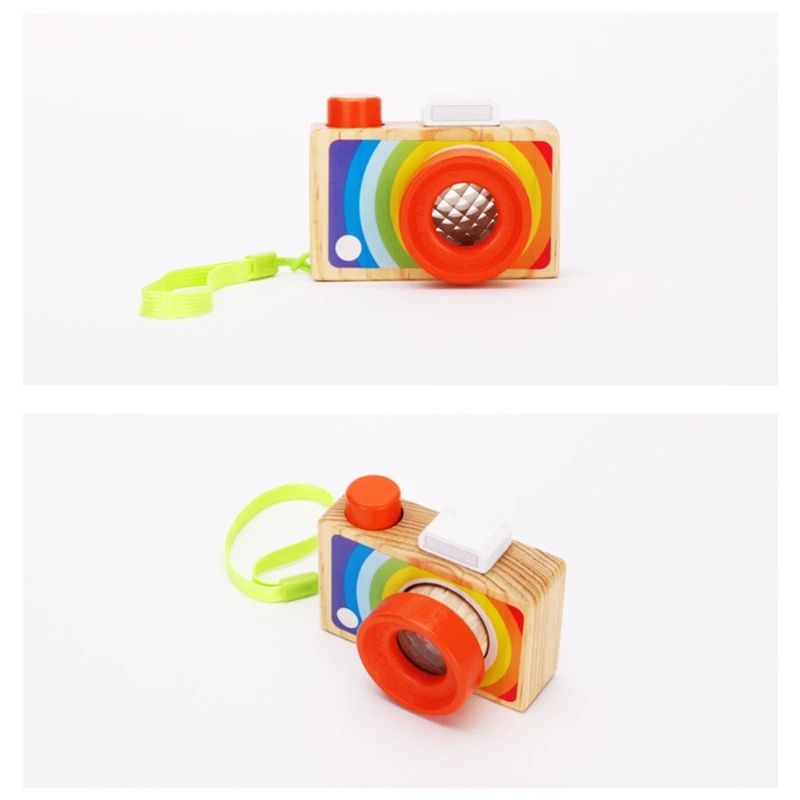 

Nordic Hanging Wooden Camera Montessori Toy with Strap Children Kids Room Decoration Photography Props Gift L4MC