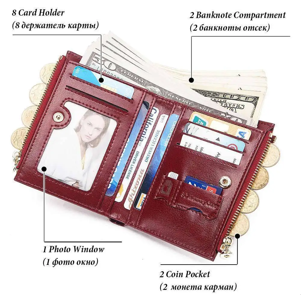 Женский кошелек 2019 кожаный синий тонкий маленький для смены модные женские