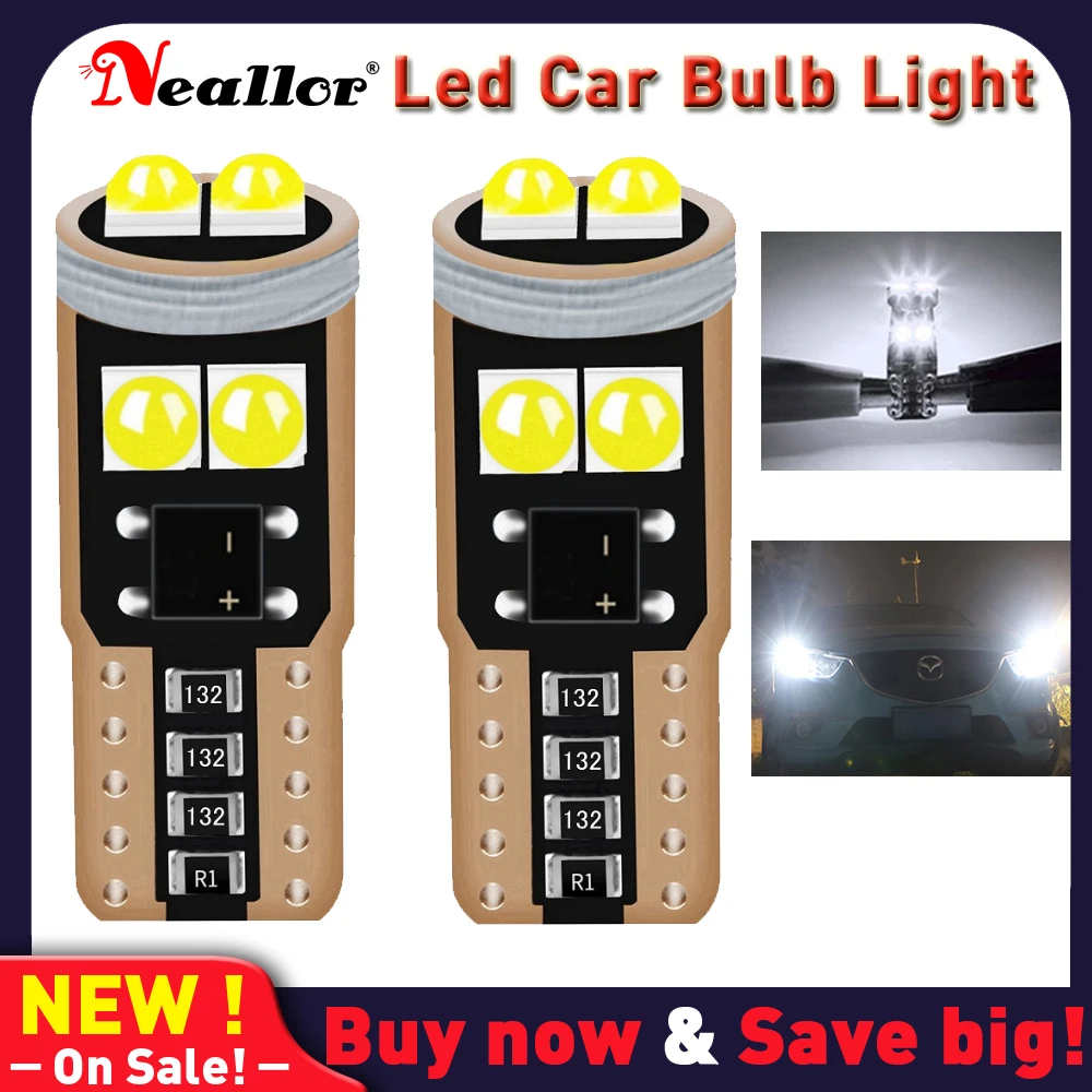 

2 шт., Сверхъяркие светодиодные лампы T10 W5W WY5W 2825 Canbus
