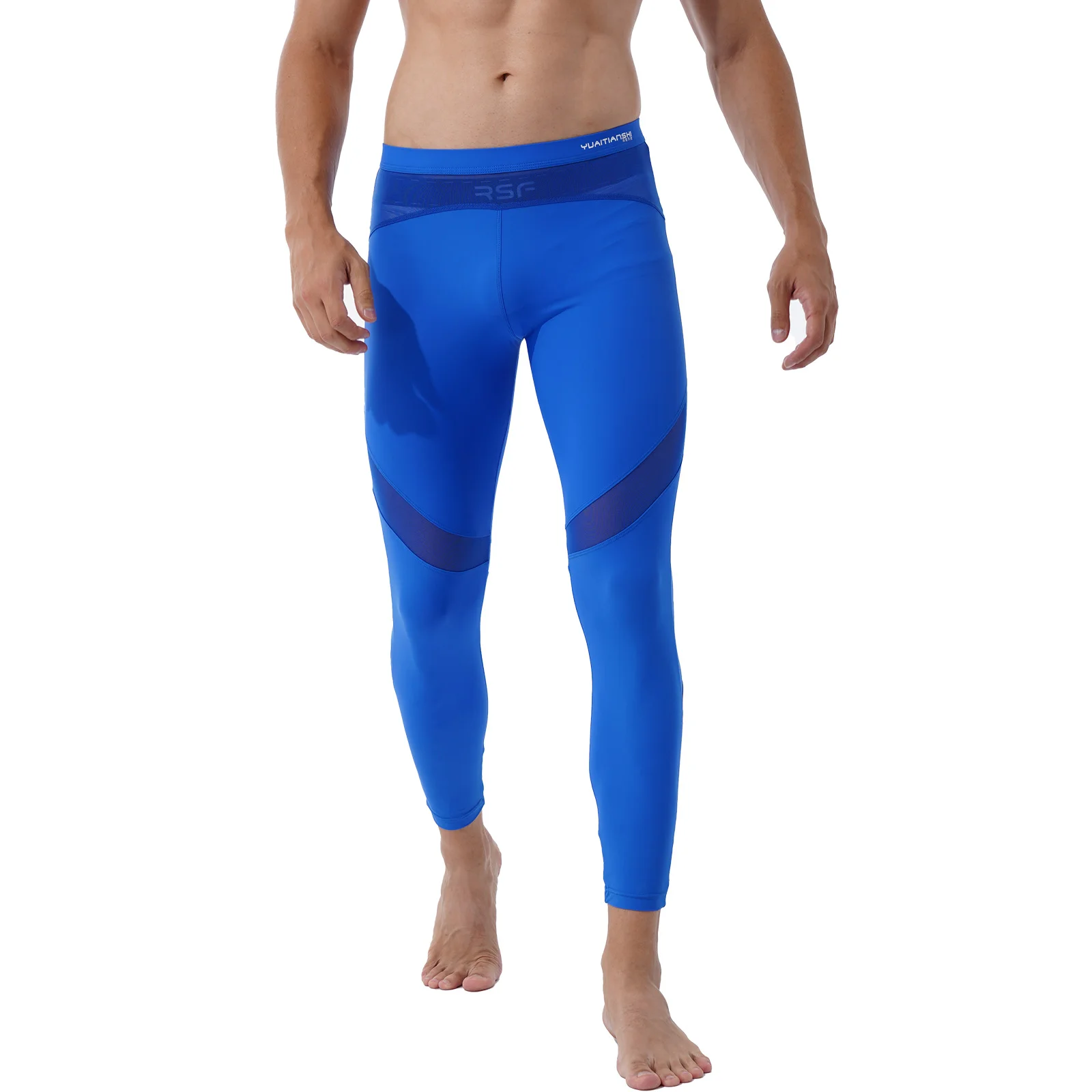 Мужские штаны для йоги прозрачные сетчатые Лоскутные Спортивные брюки