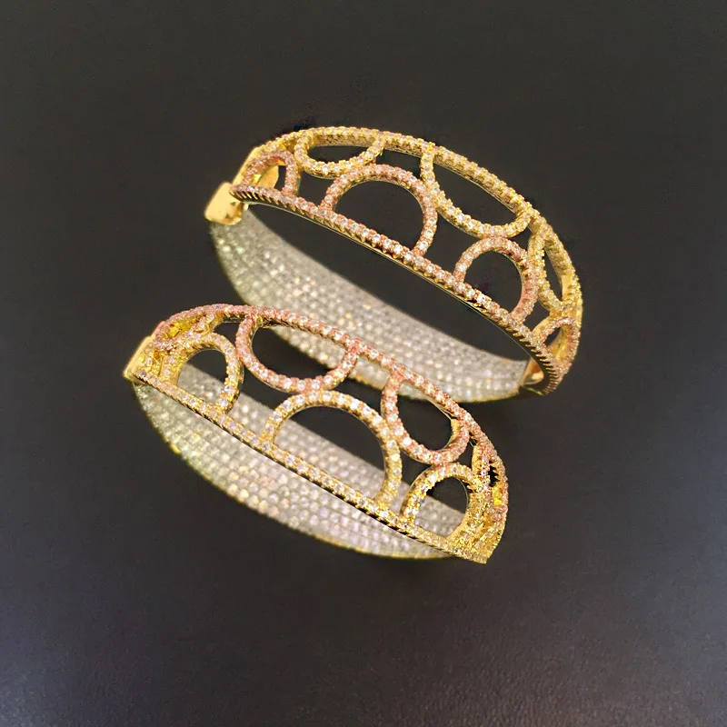 

Lanyika Fashion Jewelry Hollow Geometry circle Micro inlay Party Earrings Anniversary Banquet Daily Best Gift