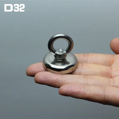 D32 (pull max 22KG) 1 шт./партия, сильное магнитное железо, речная рыбалка, приспособление для ловли рыбы, высокопрочный магнит, Круглый Мощный магнит - Цвет: D32 (pull max 22KG)