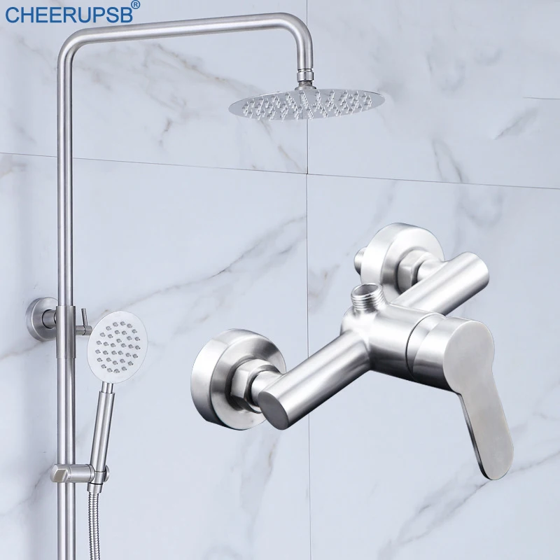 Система для душа из нержавеющей стали круглый диск смеситель ванны комплект