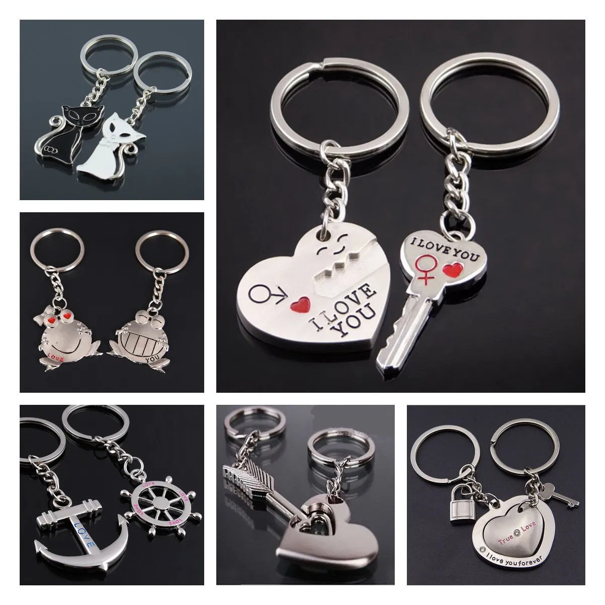 Брелок для ключей в виде сердца 2 шт./компл. | Украшения и аксессуары