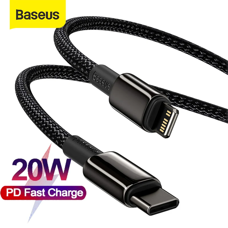 Baseus USB Type C кабель для iPhone 12 Pro Max Plus PD 20 Вт Быстрая зарядка iphone 11 зарядки телефона