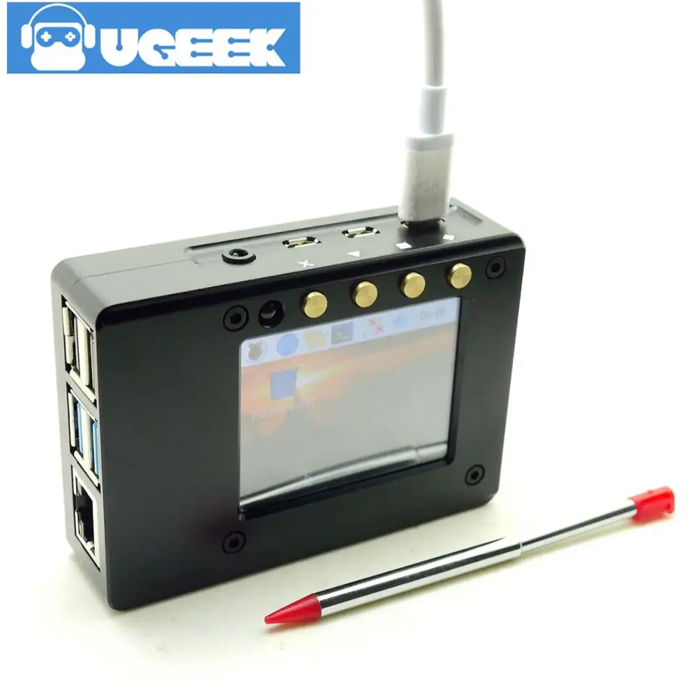 Комплект чехлов из алюминиевого сплава с ЧПУ + 3,5-дюймовый сенсорный TFT-экран для Raspberry Pi 4B | Сенсорный экран | Металлический портативный комплект