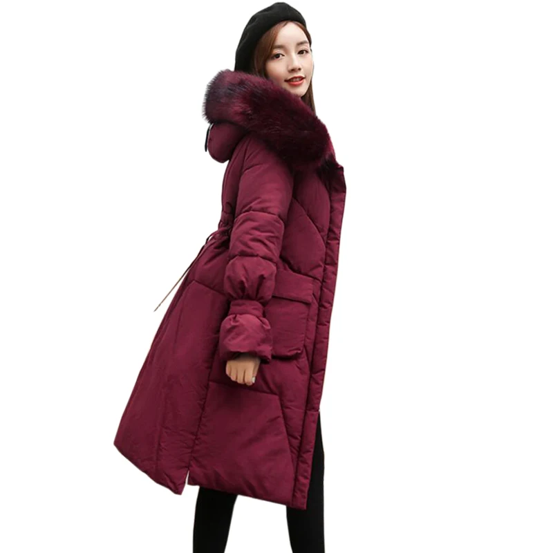 Длинное тонкое меховое пальто с капюшоном зимнее пуховое хлопковое плотная