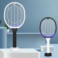 2 in 1 electric mosquito killer cordless battery power electric fly mosquito swatter bug zapper racket insects killer