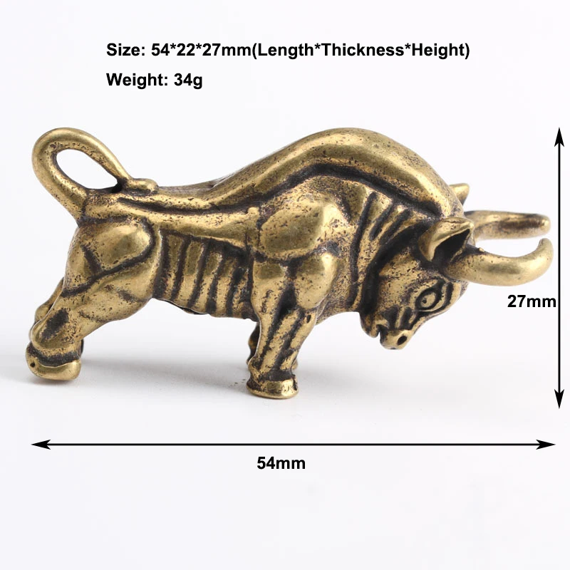 Статуя быка из латуни мини статуя животных ручной работы домашний декор
