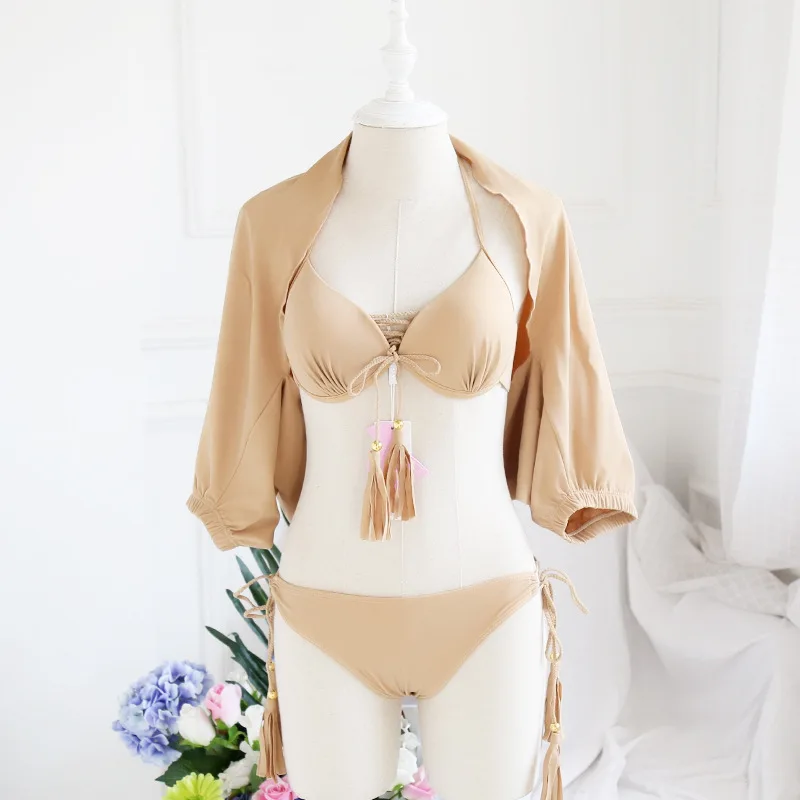 

Sexy Swimsuit Women's Adjustable Three-piece Bikini, Small Chest Gathered, Steel Support, Thin Abdomen Belt