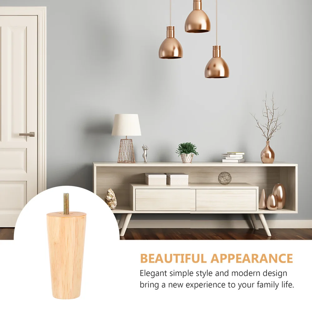 

4pcs Wood Furniture Table Legs Sturdy Tapered Wooden Furniture Legs