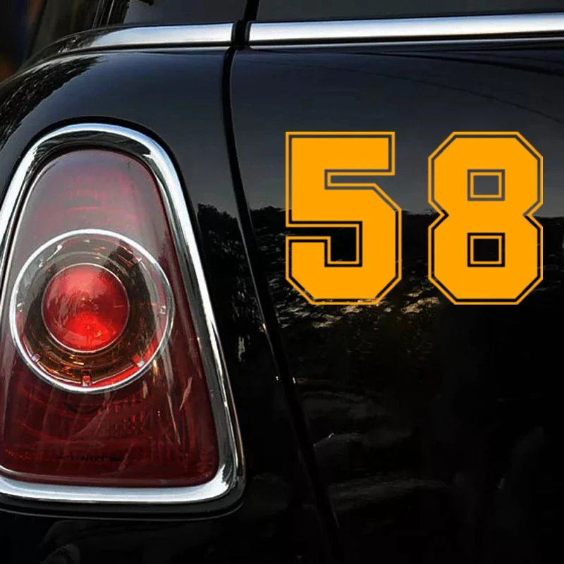 30070#наклейки на авто Цифра 58 водонепроницаемые наклейки машину наклейка для