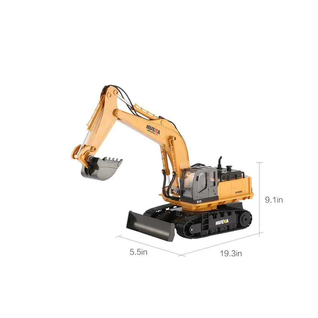 HUINA TOYS 1510 2,4G 1/16 11CH Сплав RC экскаватор конструирование грузовика строительного автомобиля с 680' вращением звукового света