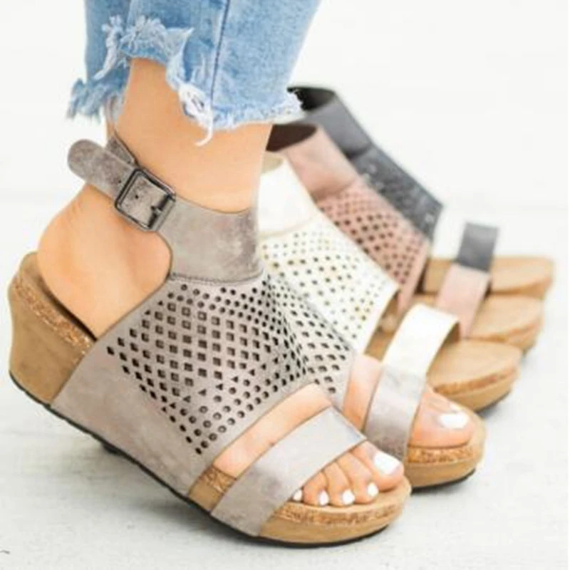 Женские босоножки Женская обувь из искусственной кожи с открытым носком на