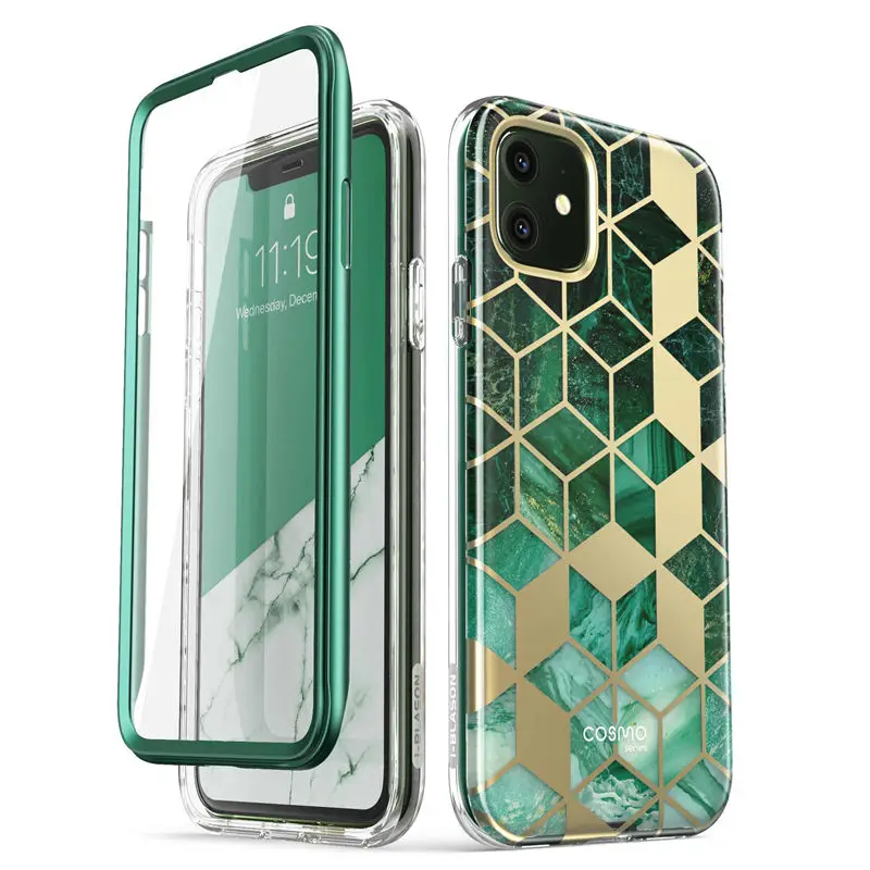 I-Blason для iPhone 11 чехол 6,1 дюйма( выпуск) Cosmo полный блеск для тела мраморный бампер крышка со встроенным протектором экрана - Цвет: Green
