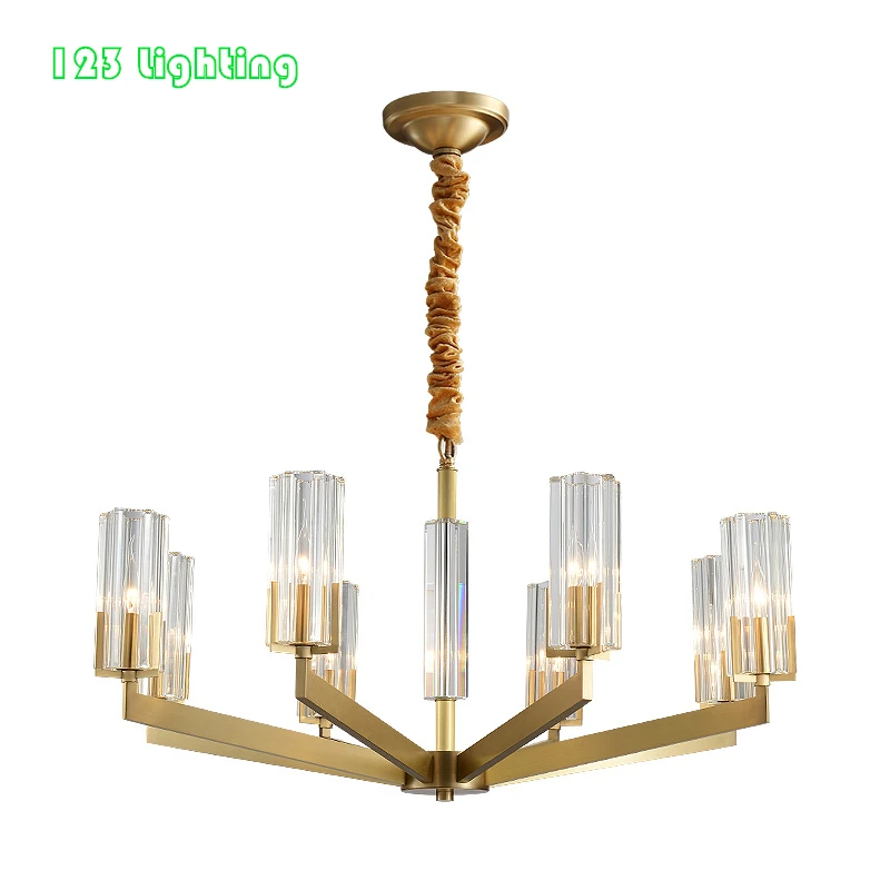 Медная прозрачная стеклянная люстра в стиле лофт потолочный светильник для