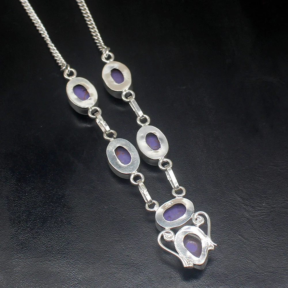 Gemstonefactory Jewelry Big Promotion 925 Silver Purple Sea Sediment Lovely Women Ladies Gifts Chain Necklace 48cm 202101567