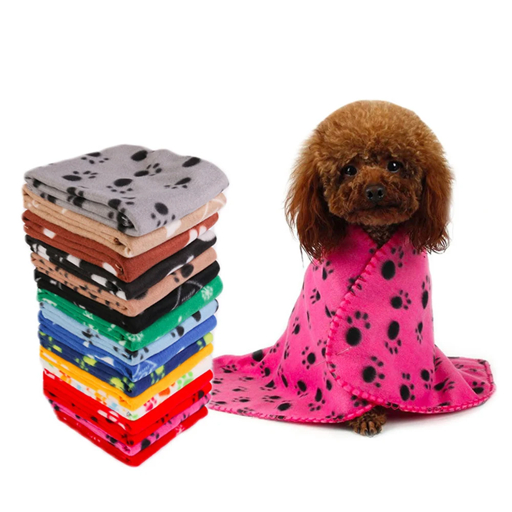 Мягкое теплое одеяло для собак с принтом в виде лап кошки кровать коврик щенков