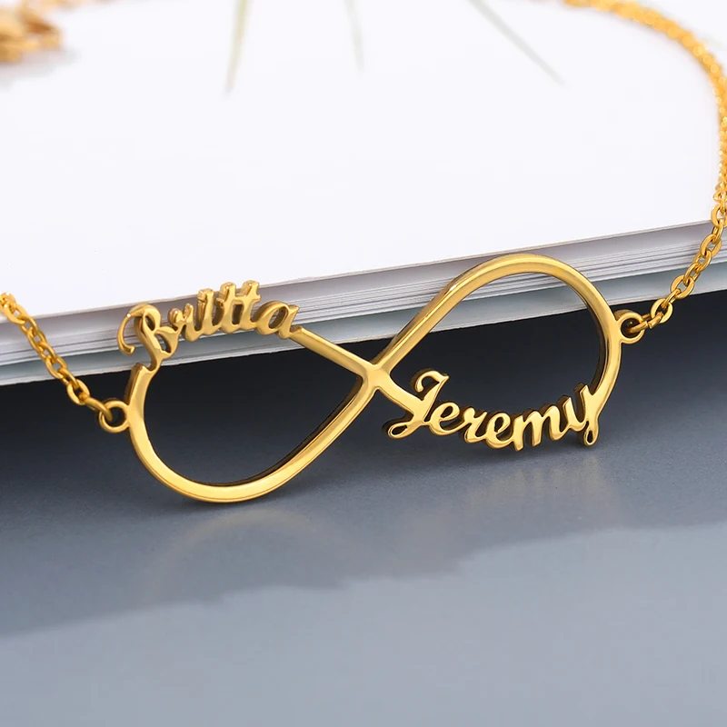 Customized Infinity Name Bracelet Silver Gold Chain Stainless Steel Custom Couple Jewelry For Women Men Personalized Nameplate B | Украшения