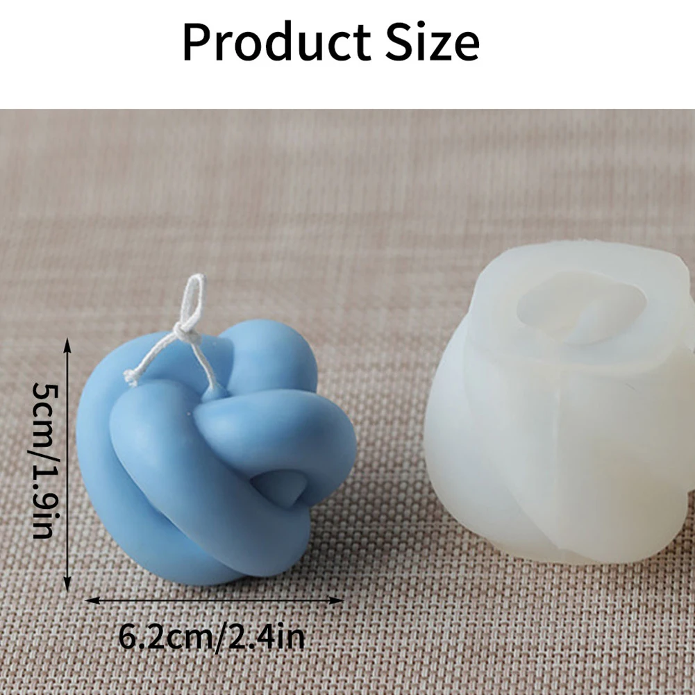 

Candle Moulds Silicone Soap Mold 3D Magic Knot Shape DIY Supplies for Fragrance Candle Chocolate Crafts White Candle moulds