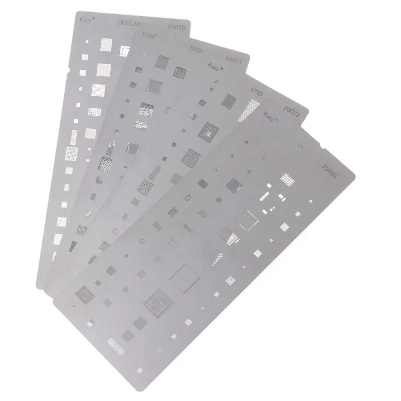 

4PCS IC Chip BGA Reballing Stencil Kits Set Solder Template for iPhone XS/XS Max XR/XR/X iPad Motherboard