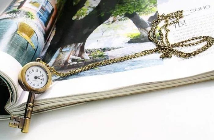 Женские карманные часы с ожерельем бронзовые винтажные дизайнерские кварцевые