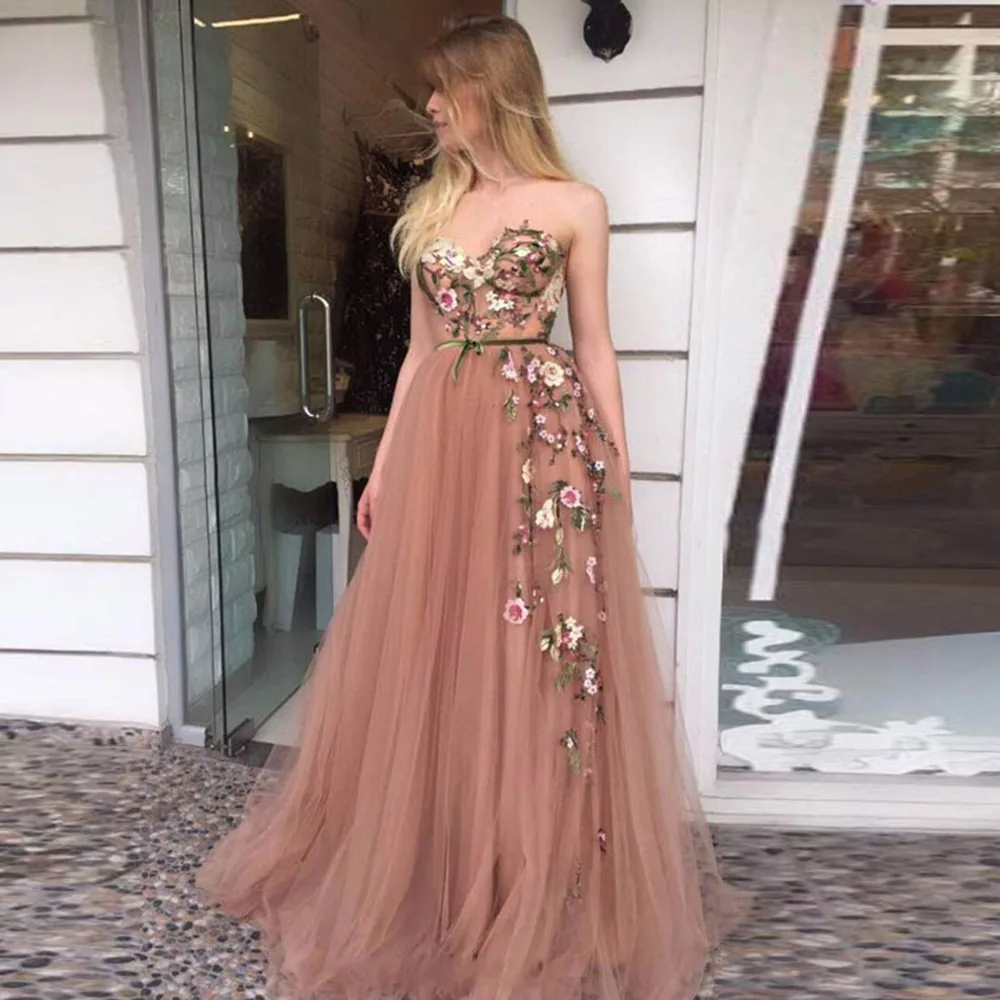 

Laxsesu Pink Sweetheart Prom Dresses Charming Handmade Flowers Party Dresses Women Cocktail Gowns Teens Graduation Gown 2021