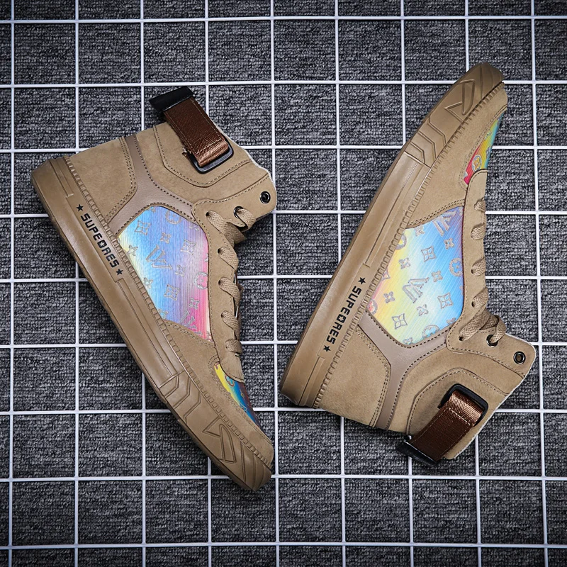 LUOZHEKE Новинка 2020 мужская обувь весенняя с высоким верхом трендовая спортивная