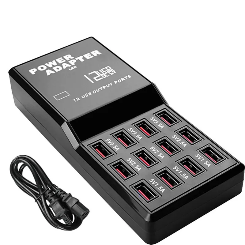 60 Вт 12 порт быстрая зарядка телефон планшет компьютер USB зарядное устройство станция адаптер для мобильного телефона зарядная станция для планшета