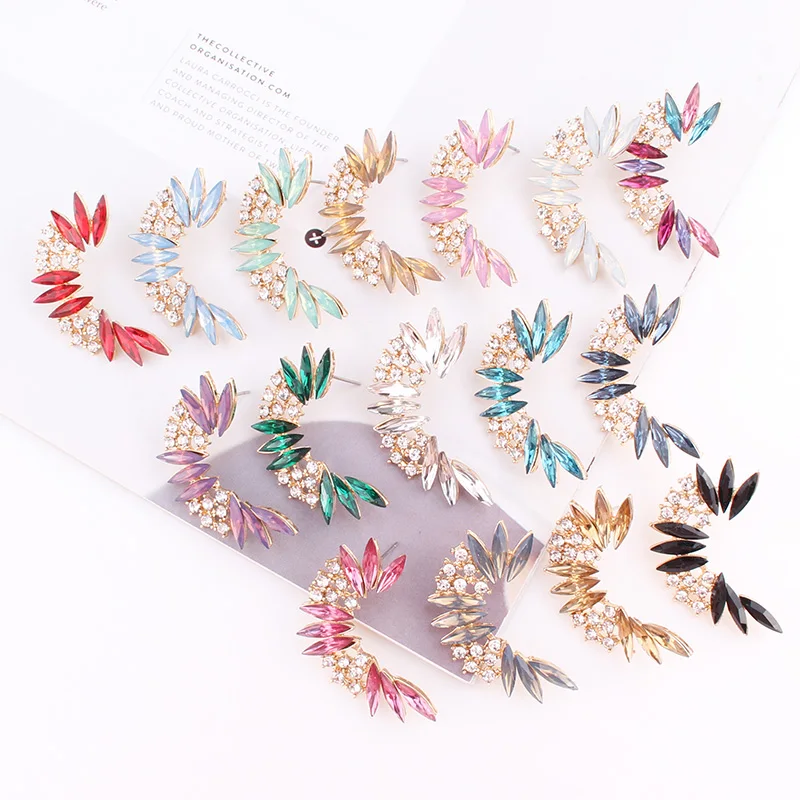 Женские серьги-гвоздики с кристаллами LUBOV вечерние серьги крыльями для девушек