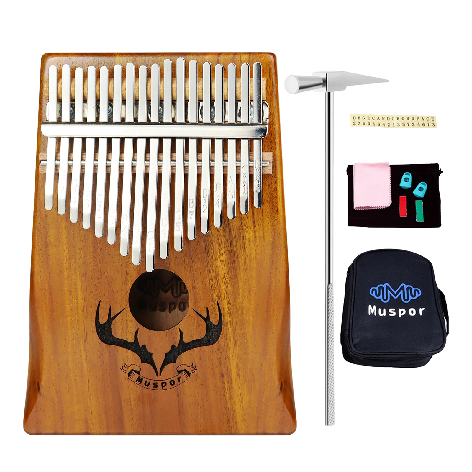 

Professional Kalimba 17 Keys Thumb Piano with Tuner Hammer English Song Book Wood Musical Instrument Finger Piano